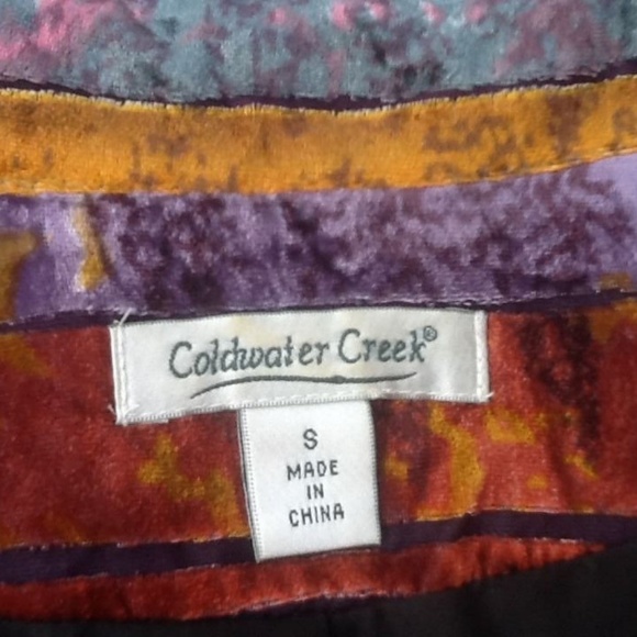Coldwater Creek Sz S Open Jacket Velour Colorful - Picture 4 of 4